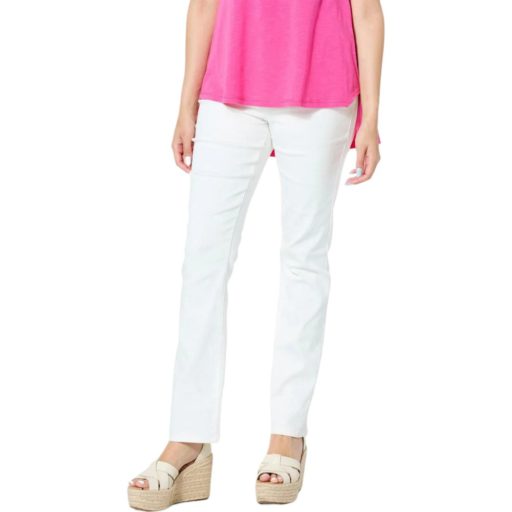 DG2 by Diane Gilman Women's Virtual Stretch Straight Leg Jean White - Regular